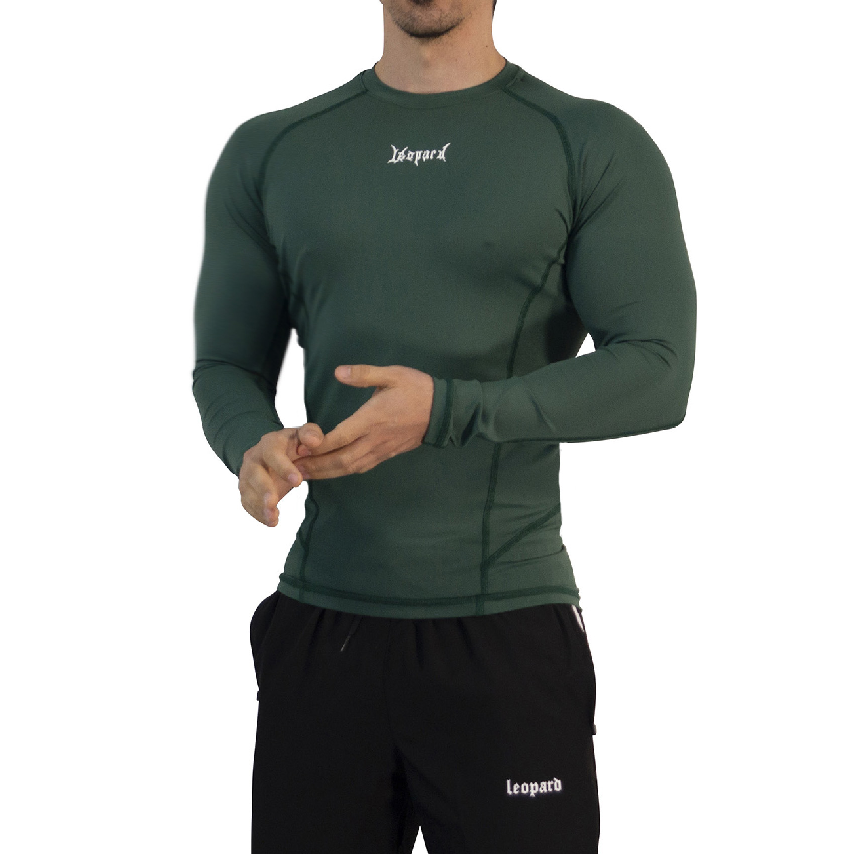 John Leopard Strike Ops Compression Long Sleeve Dark Green - Imagen 5