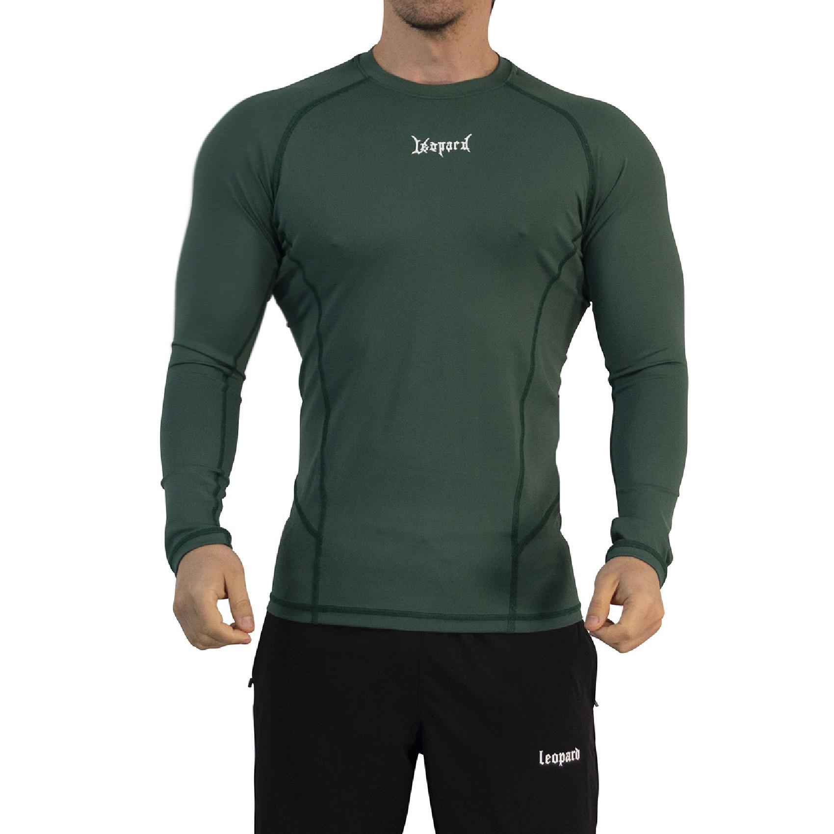 John Leopard Strike Ops Compression Long Sleeve Dark Green - Imagen 3