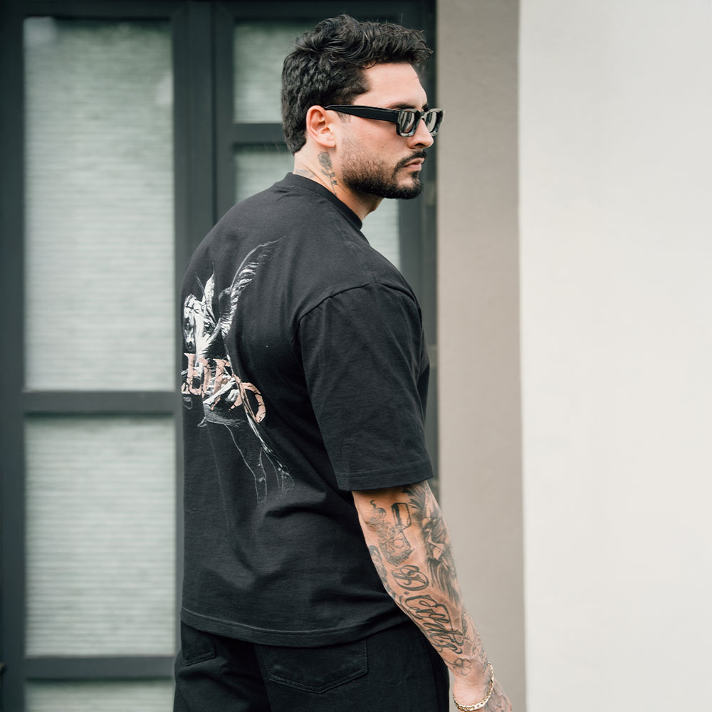 John Leopard Tshirt Mythic Stallion Black