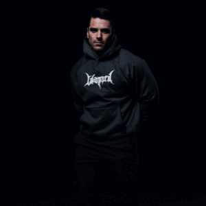 John Lepard Hoodie Oversized Dark Series Distresed Logo Dark Gray