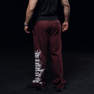 John Leopard Jogger Straight Fit Dark Series Distressed Logo Burgundy