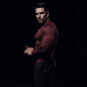 John Leopard Strike Ops Compression Long Sleeve Burgundy