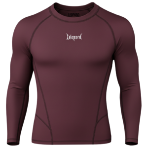 John Leopard Strike Ops Compression Long Sleeve Burgundy
