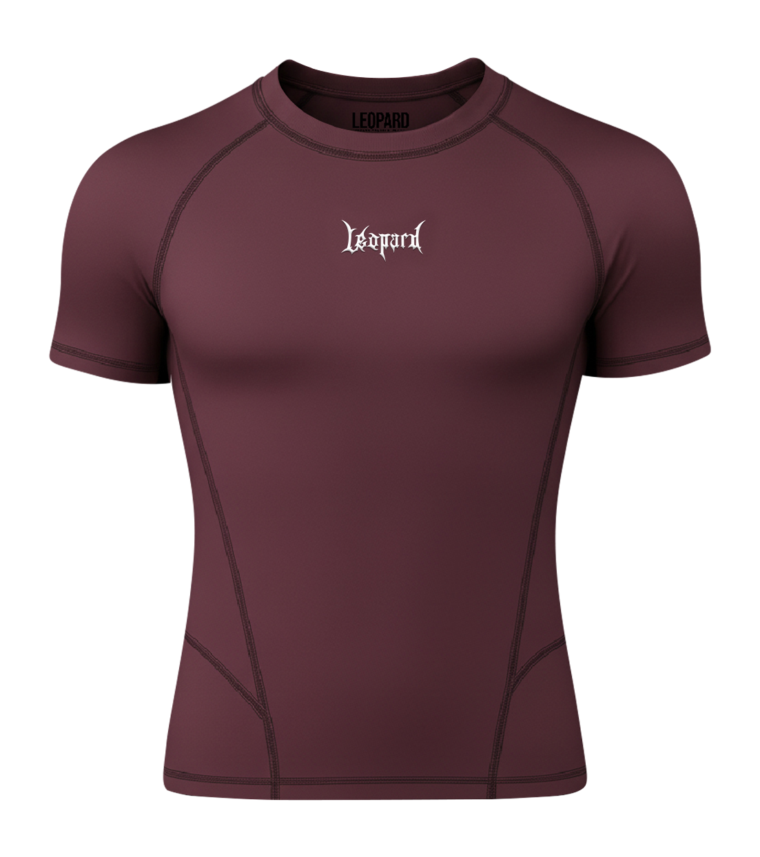 John Leopard Strike Ops Compression Short Sleeve Burgundy - Imagen 4