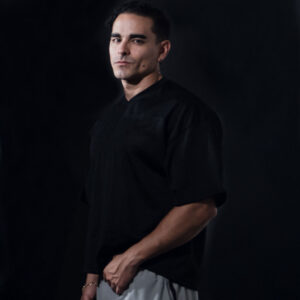 John Leopard Crop Jersey Oversized Black Dark Logo Black