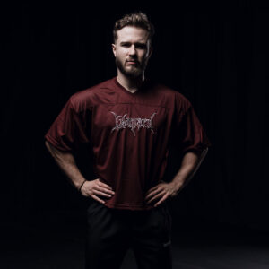 John Leopard Crop Jersey Oversized Burgundy Dark Logo White