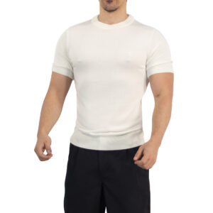 John Leopard Cruise Knitted Shirt Bambú Raw White