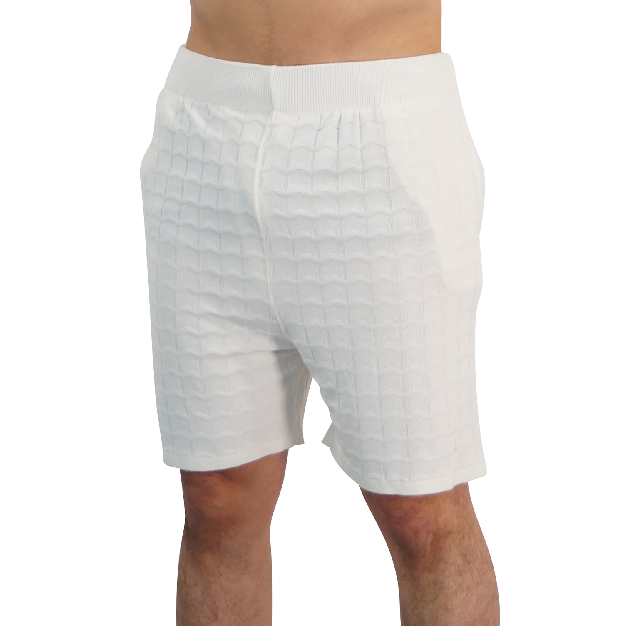 John Leopard Havana Knitted Short Bambú Raw White - Imagen 2