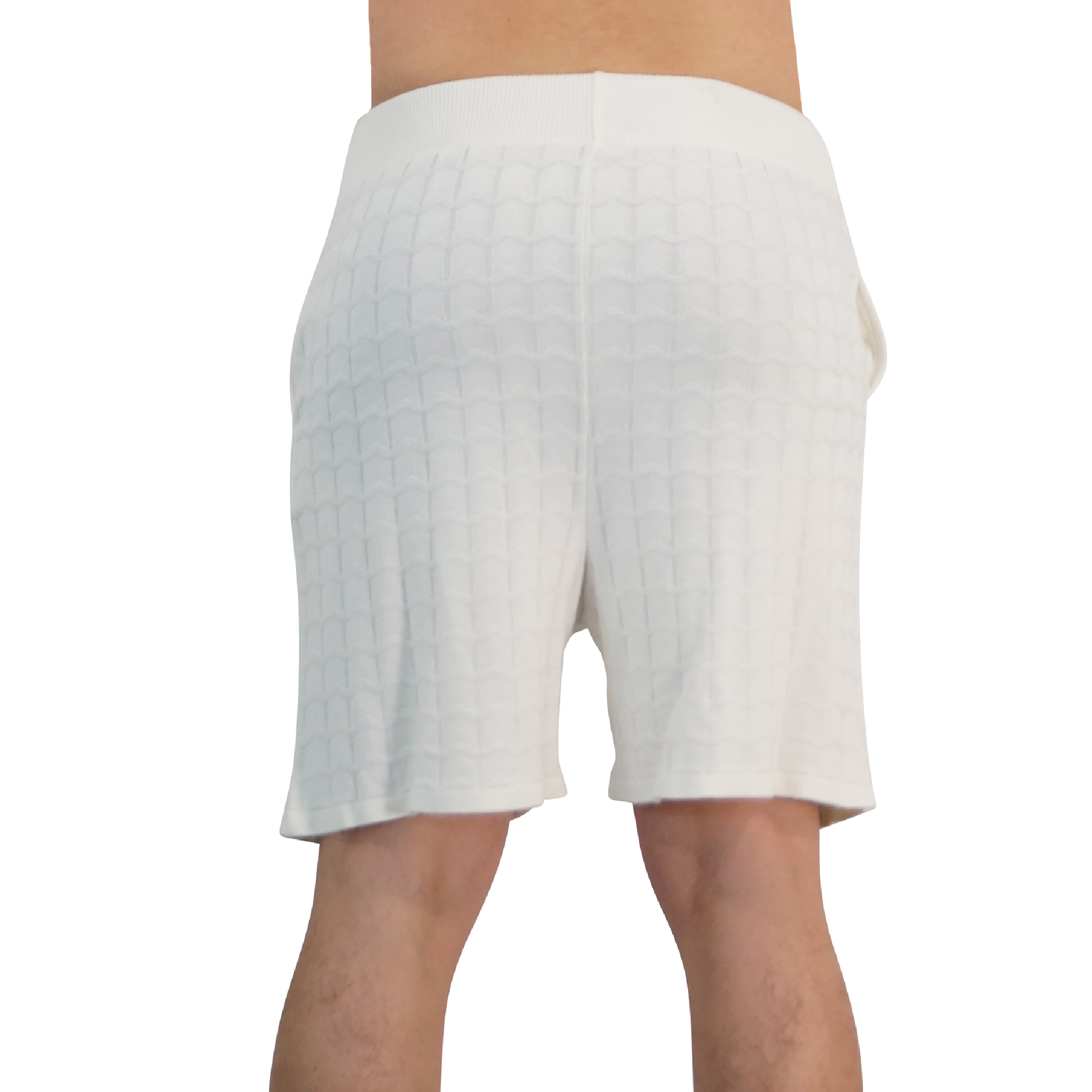John Leopard Havana Knitted Short Bambú Raw White - Imagen 3