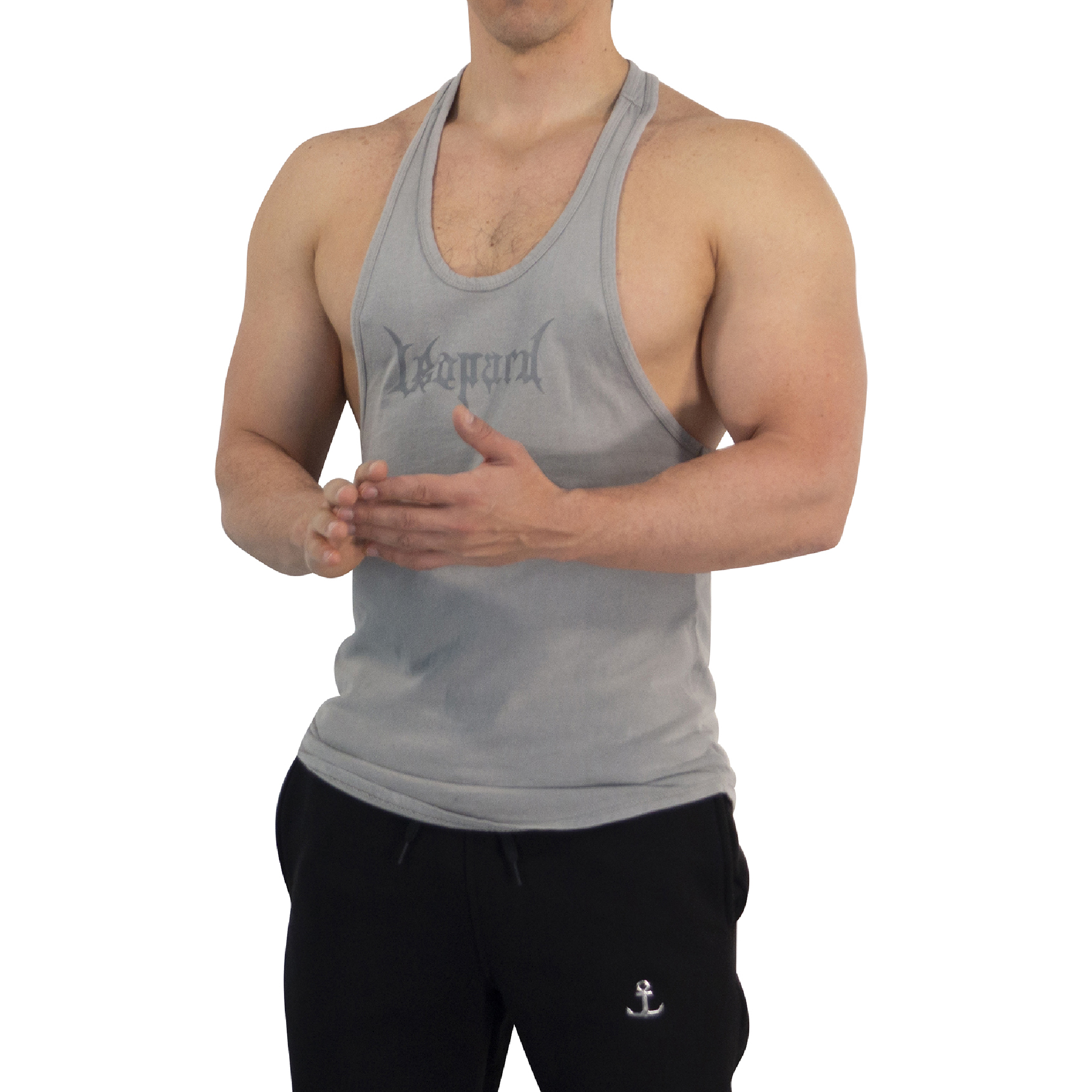 John Leopard Playera Stringer Tank Dark Series Light Gray - Imagen 2