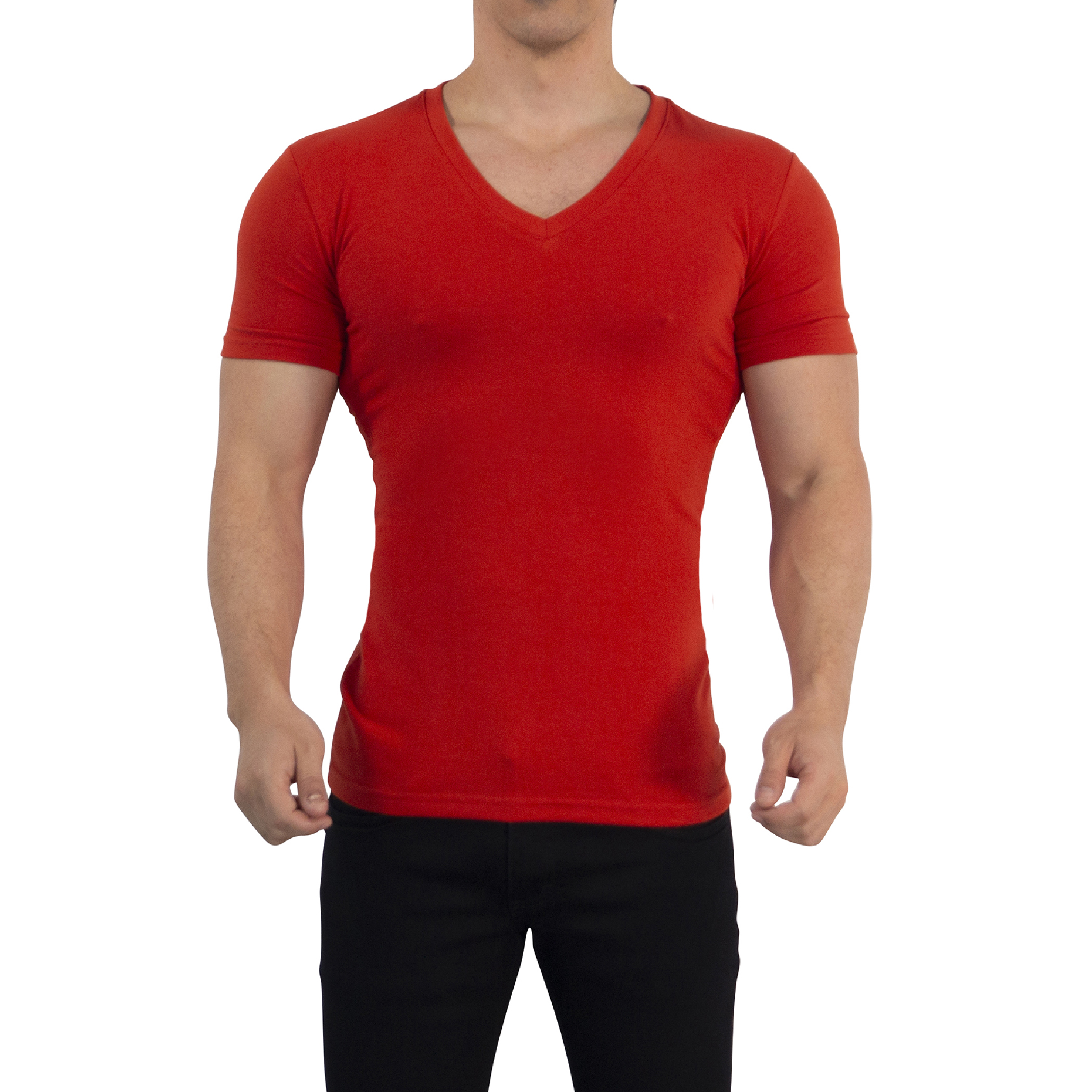 John Leopard Playera Cuello V Profundo Terracota - Imagen 5