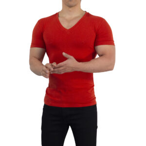 John Leopard Playera Cuello V Profundo Terracota