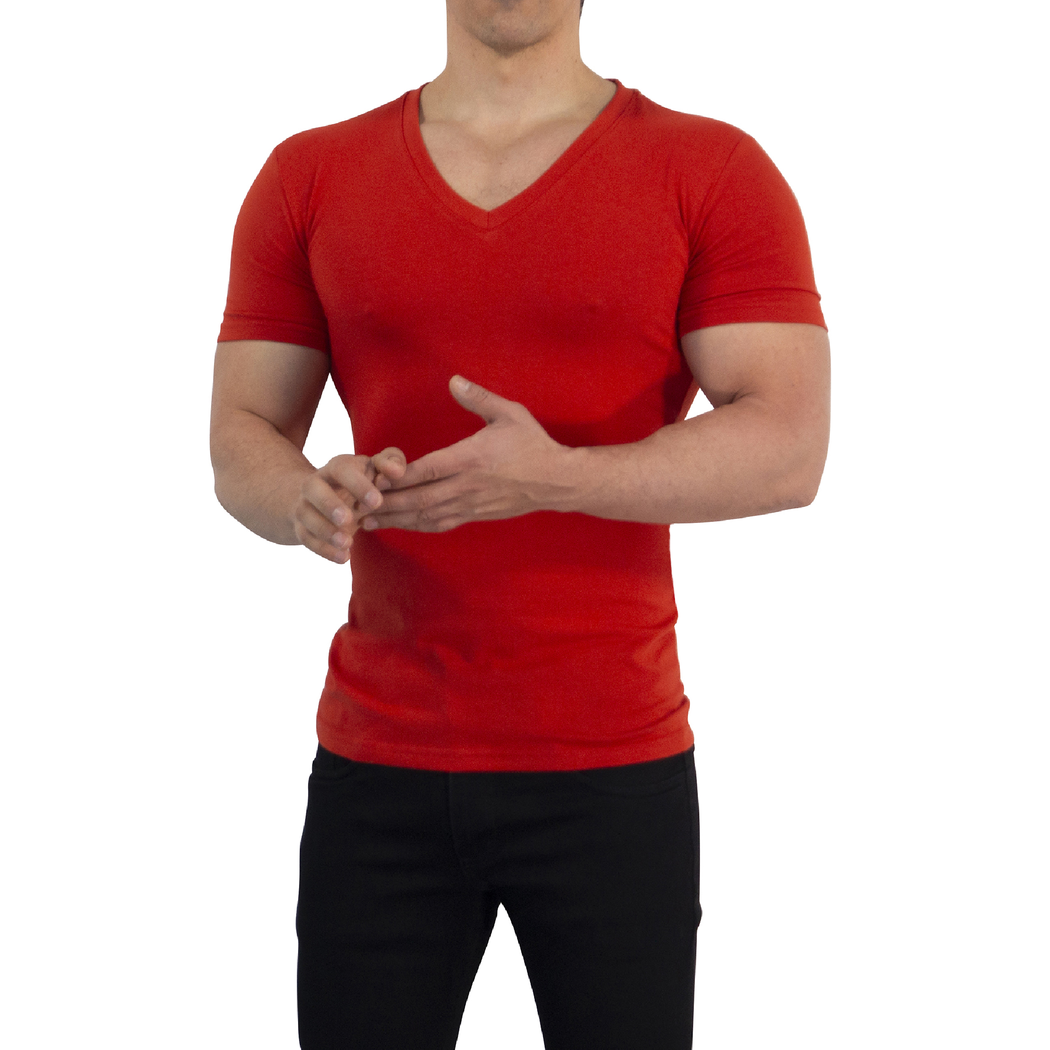 John Leopard Playera Cuello V Profundo Terracota