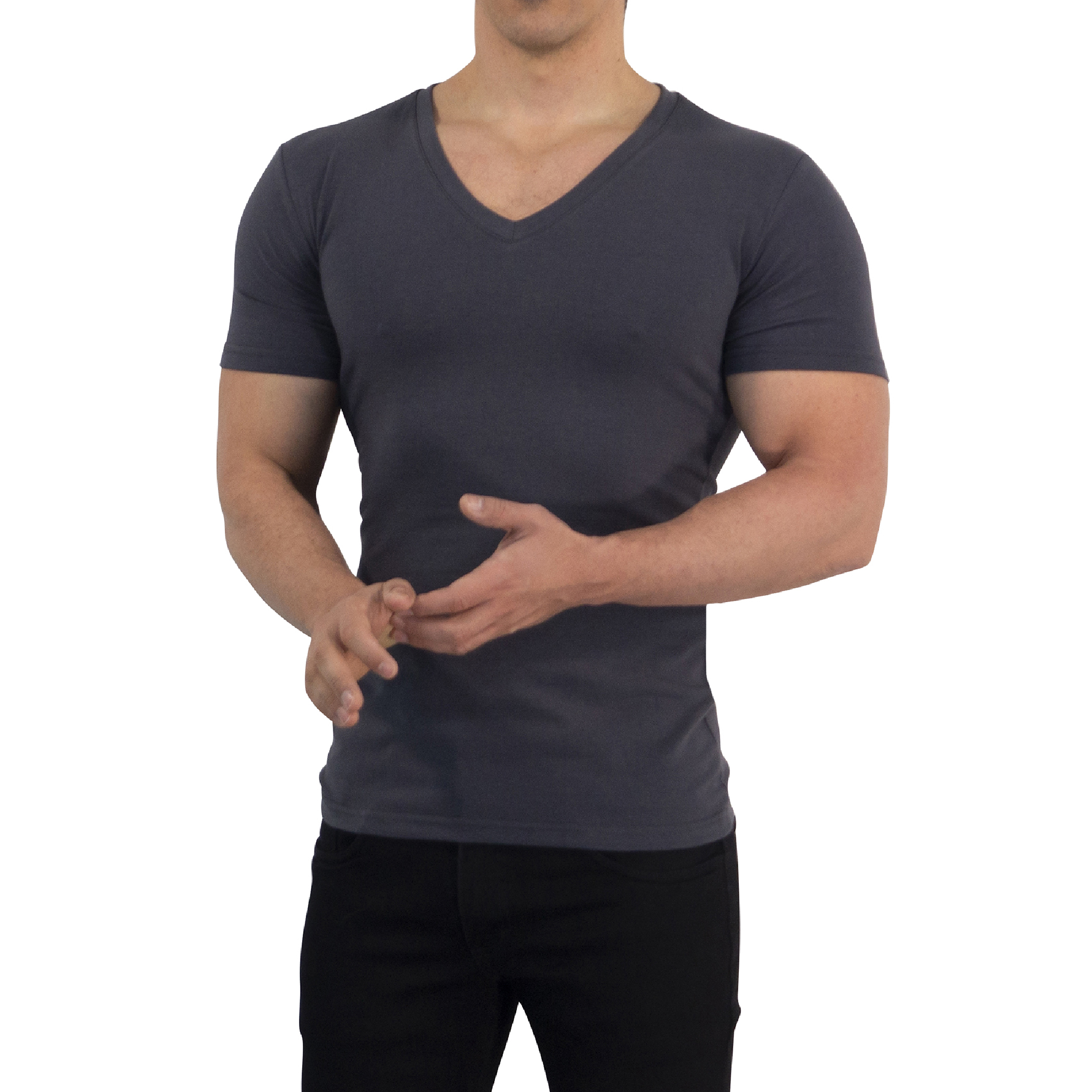 John Leopard Playera Cuello V Profundo Gris Rata