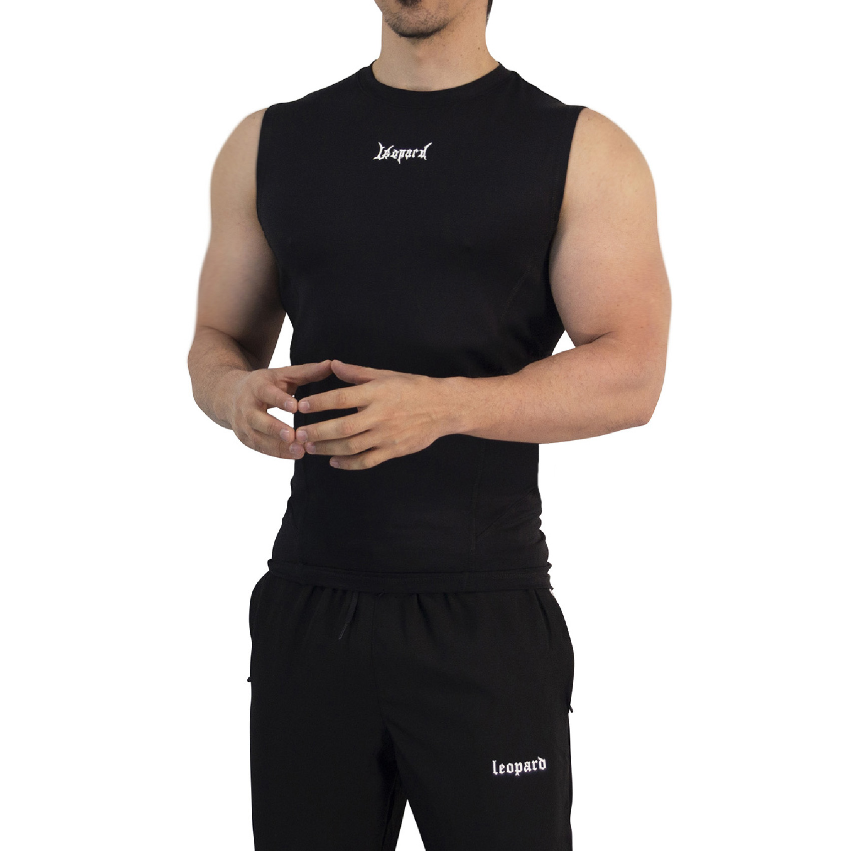 John Leopard Strike Ops Compression Tank Sleeve Black - Imagen 2
