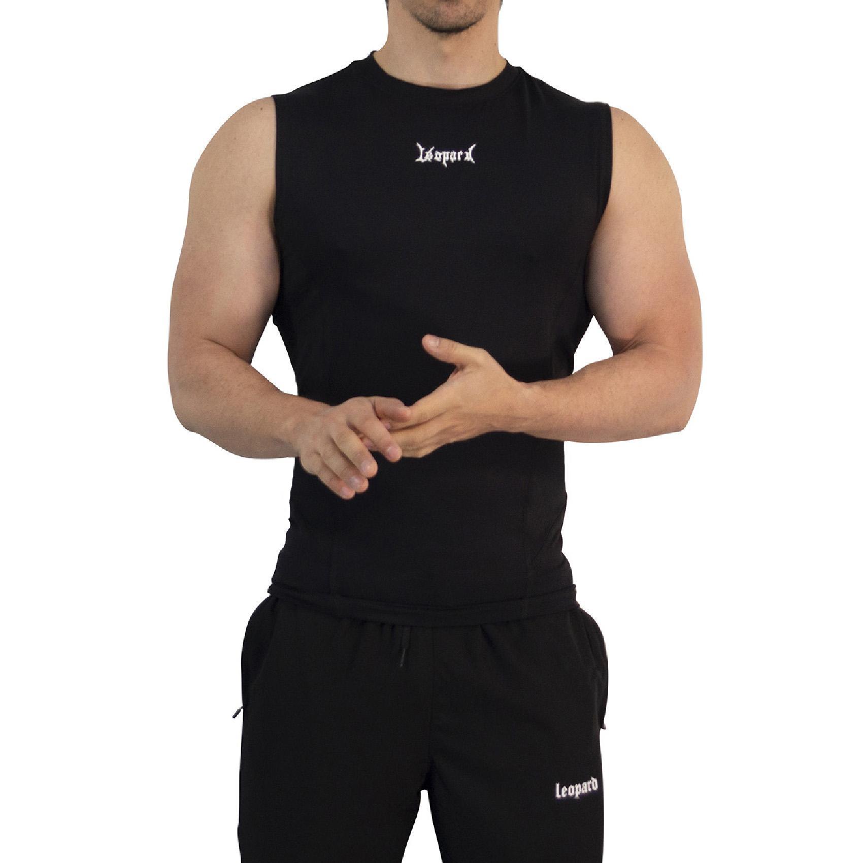 John Leopard Strike Ops Compression Tank Sleeve Black - Imagen 6
