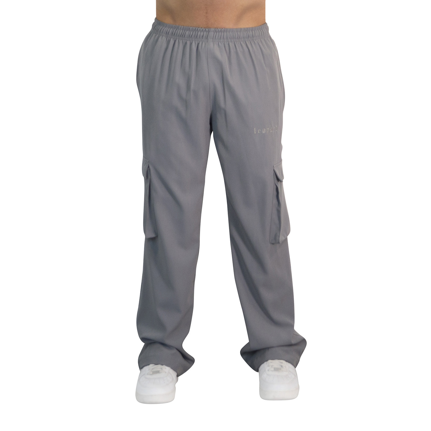 John Leopard Parachute Cargo Track Pants Light Gray - Imagen 2