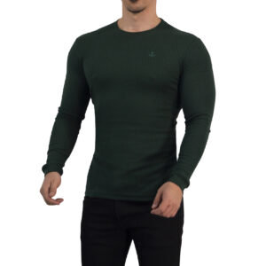 John Leopard Playera Ribbed Long Sleeve Seaweed Green