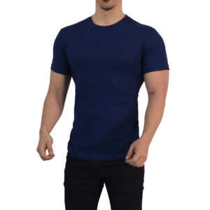John Leopard Playera Ribbed Short Sleeve Navy