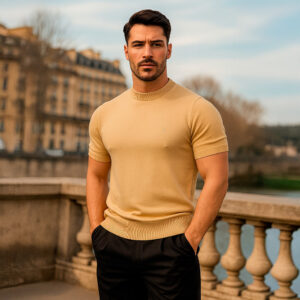 John Leopard Cruise Knitted Shirt Bambú Brown Latte