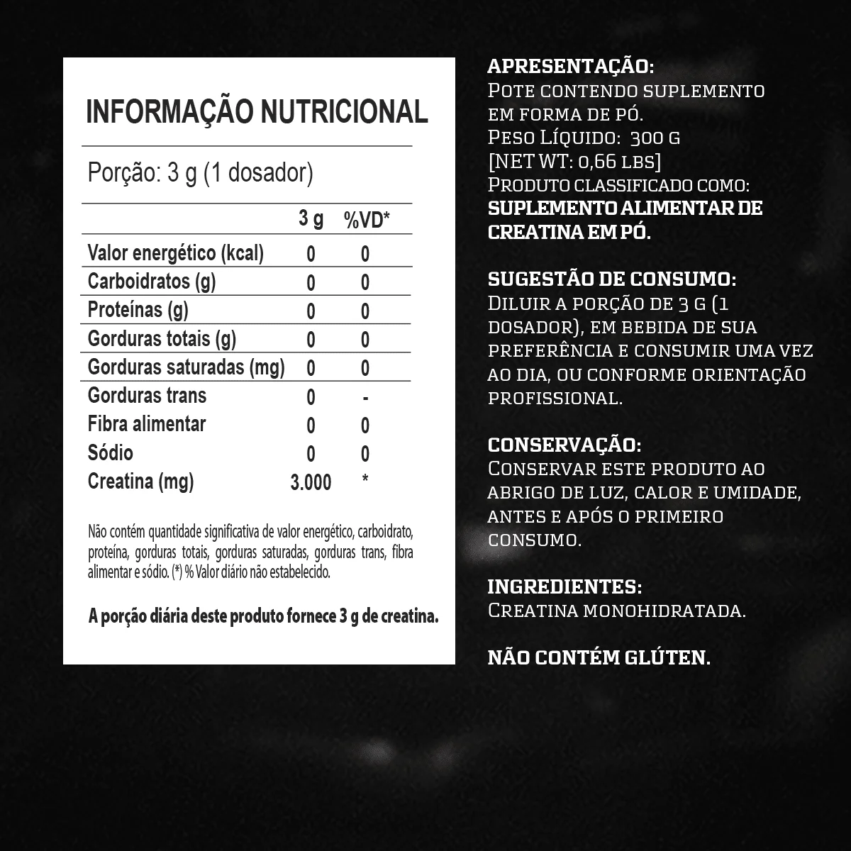 DARKNESS Creatina Monohidratada 300g - Imagen 2