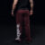 John Leopard Jogger Straight Fit Dark Series Distressed Logo Burgundy