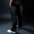 John Leopard Parachute Cargo Track Pants Black